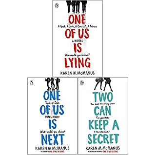 3 book set by Karen M Mcmanus one of us is nex one of us is lying Two can keep secret