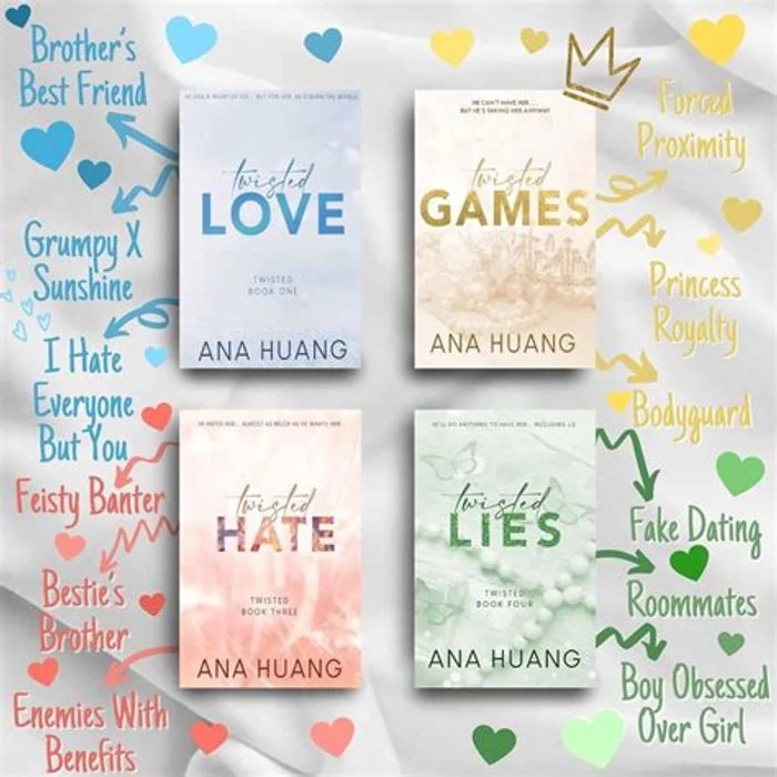 Anu huang Twisted 4 Book Set : Twisted love, Twisted Games, Twisted Hate, Twisted Lies